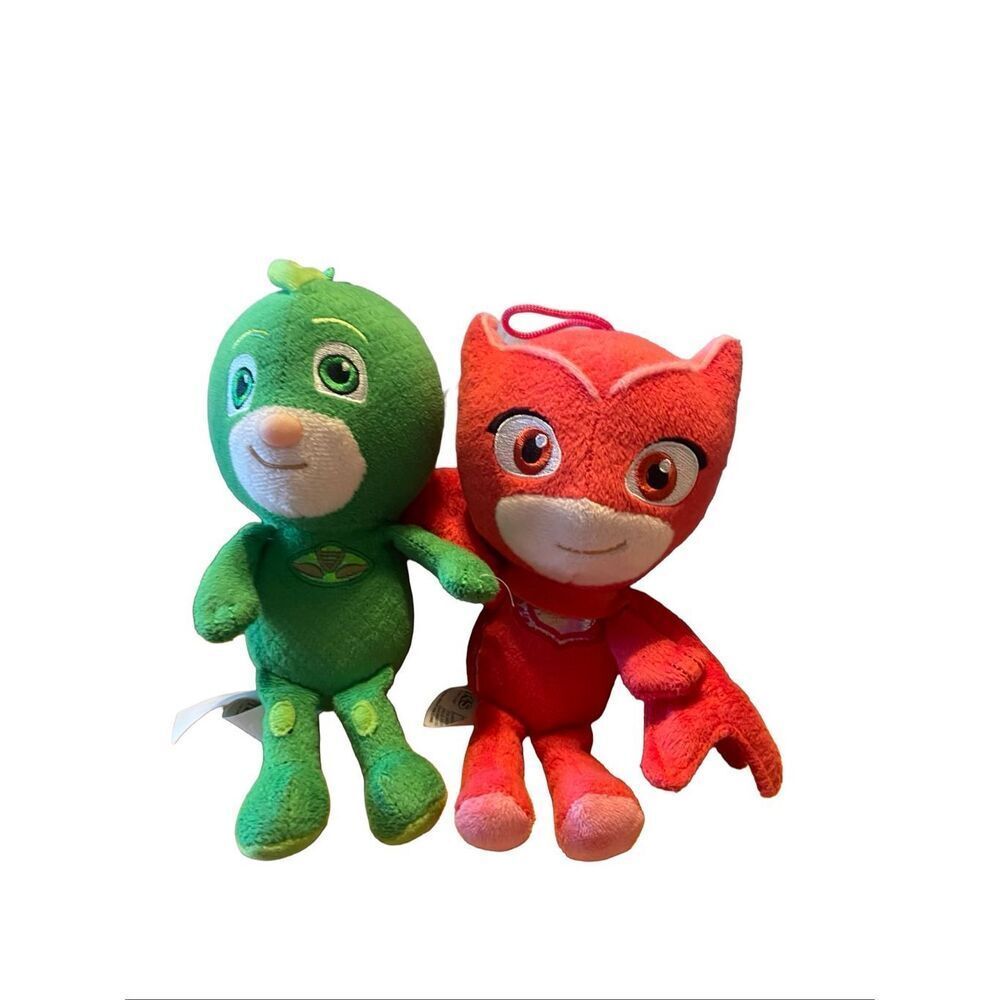 PJ Masks Red Green Catboy Owlette and Gekko Plush Set Stuffed Toy 9"